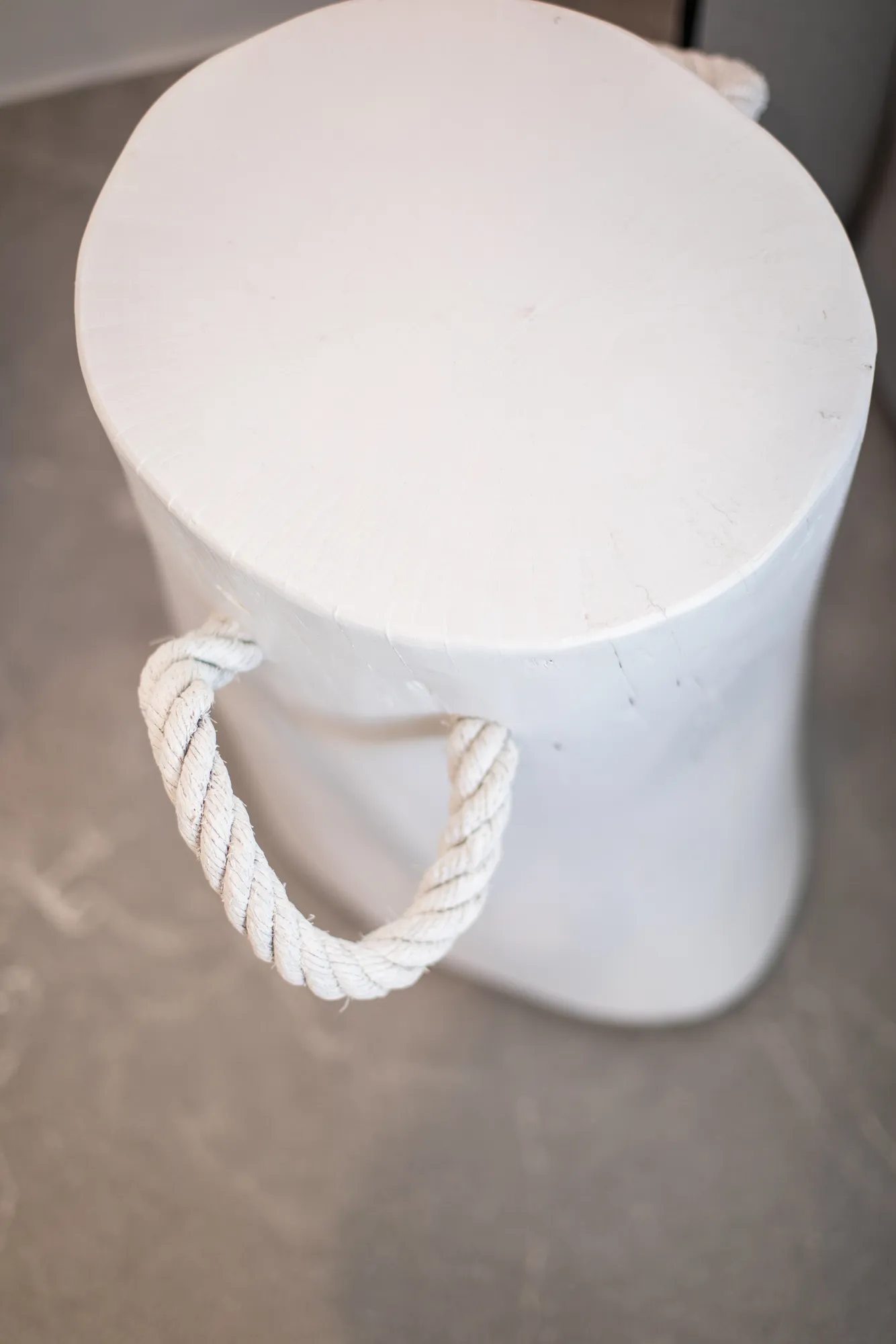 Rope-handled stool detail